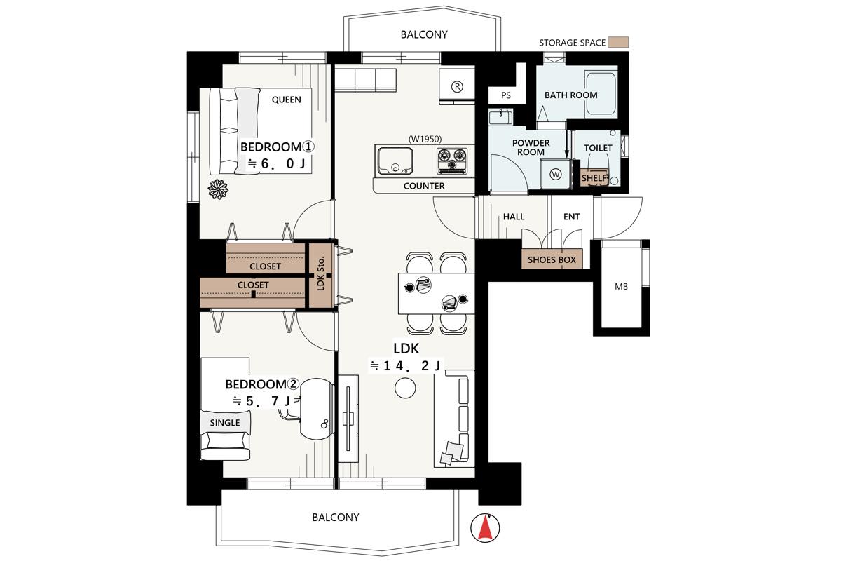 ウインズタウン稲毛海岸1番館 1302号室